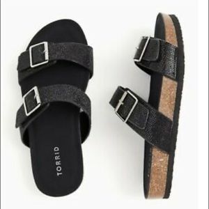 Torrid Black Glitter Gladiator Sandals size 11.5W